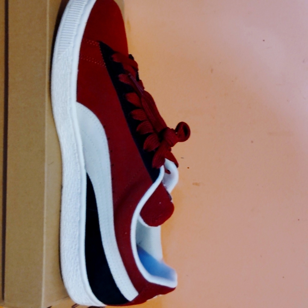 Puma Red and White Sneakers